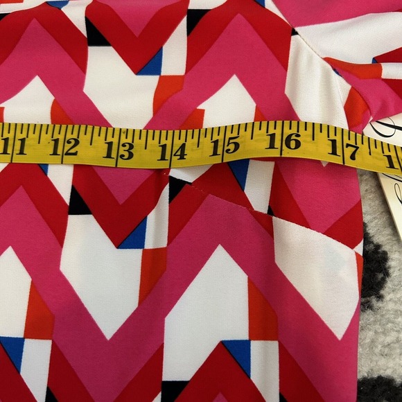 Eliza J Womens Half Sleeve Zip Up Close Lined Abstract White Day Dress Sz 6 NWT - Picture 8 of 10